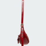 Washed Faux Leather Buckle Bag