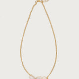 Double Flower Pendant Necklace