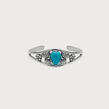 Vintage Stone & Flower Cuff Bracelet