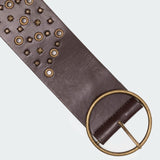 Stud & Grommet Faux Leather Belt