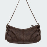 Curved Stitch Faux Leather Bag