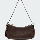 Curved Stitch Faux Leather Bag