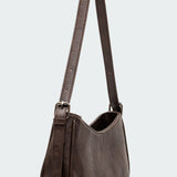 Curved Stitch Faux Leather Bag