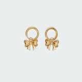Bow Charm Hoop Earrings