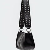 Studded Strap Faux Leather Bag