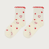 Contrast Frilly Socks