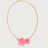 Double Flower Pendant Necklace