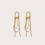 Abstract Dangling Chain Stud Earrings