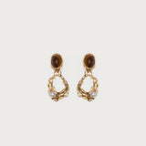 Faux Tiger Eye Abstract Earrings