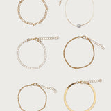Faux Diamond & Pearl Chain Bracelet Pack