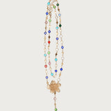 Flower Cascading Gemstone Necklace Set