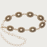 Stone Oval Pendant Chain Belt
