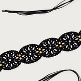 Studded Faux Suede Tie Belt