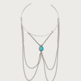 Drop Chain Gemstone Arm Cuff