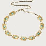 Vintage Stone Pendant Chain Belt