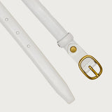 Oval Buckle Faux Leather Belt