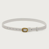 Oval Buckle Faux Leather Belt