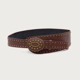 Studded Faux Leather Western Belt
