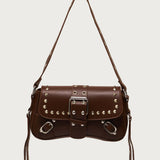 Stud & Buckle Faux Leather Bag