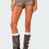 Martine High Rise Faux Leather Shorts