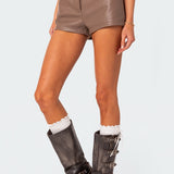 Martine High Rise Faux Leather Shorts