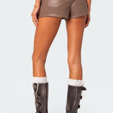 Martine High Rise Faux Leather Shorts
