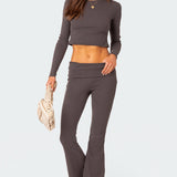Coffee Break Ribbed Flare Leggings