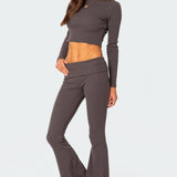 Coffee Break Ribbed Flare Leggings