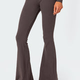 Coffee Break Ribbed Flare Leggings