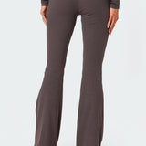 Coffee Break Ribbed Flare Leggings