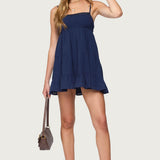 Calley Scrunchy Tiered Mini Dress