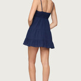 Calley Scrunchy Tiered Mini Dress