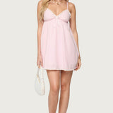 Danira Pinstripe Babydoll Mini Dress