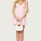 Danira Pinstripe Babydoll Mini Dress