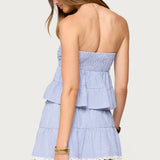 Dora Striped Linen Look Babydoll Top