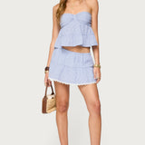 Dora Striped Linen Look Babydoll Top