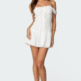 Jill Eyelet Drop Waist Mini Dress