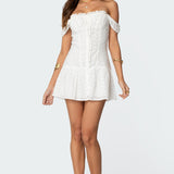 Jill Eyelet Drop Waist Mini Dress