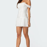 Jill Eyelet Drop Waist Mini Dress