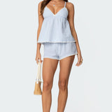 Danna Pinstripe Babydoll Tank Top