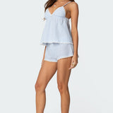 Danna Pinstripe Babydoll Tank Top