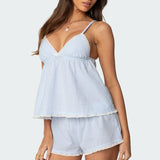 Danna Pinstripe Babydoll Tank Top