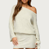 Off Shoulder Sequin Knit Mini Dress