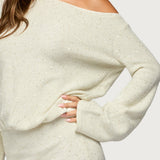 Off Shoulder Sequin Knit Mini Dress