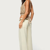 Sequin Crochet Backless Halter Top