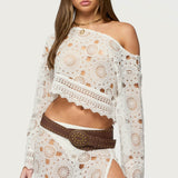 Milana Sheer Lace Off Shoulder Top