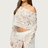 Milana Sheer Lace Off Shoulder Top