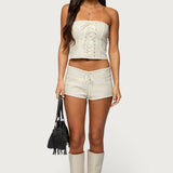 Wilde Lace Up Faux Leather Corset
