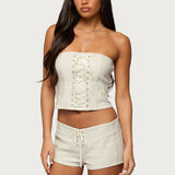 Wilde Lace Up Faux Leather Corset