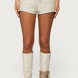 Wilde Lace Up Faux Leather Shorts